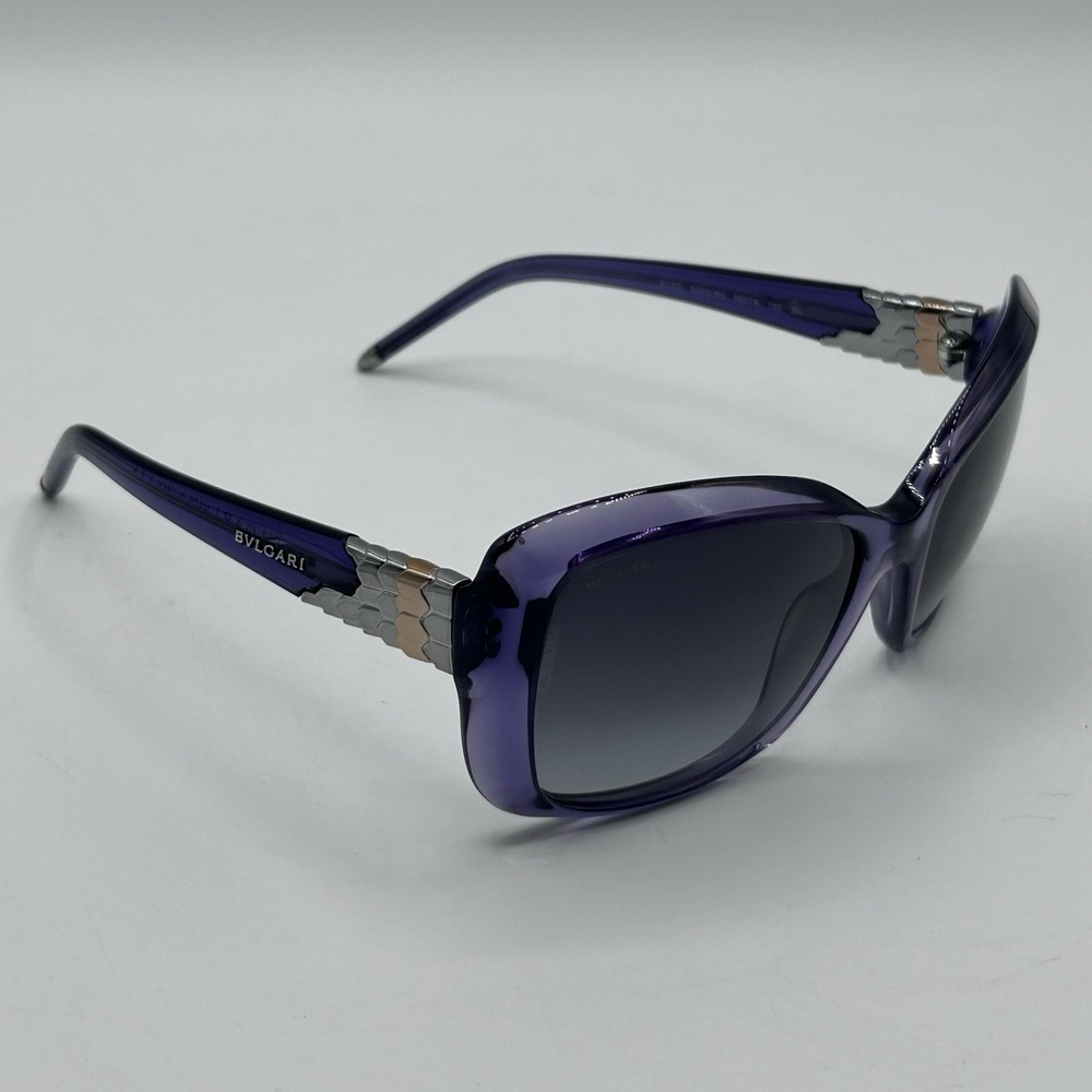Bvlgari 8133 Purple Cat Eye Sunglasses Women |‎ 135 56 18 | Made In Italy READ